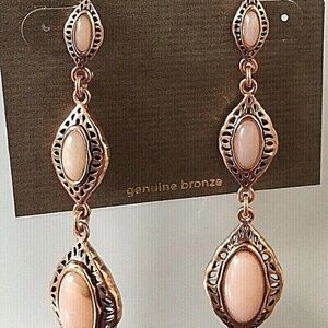 Studio Barse Gold and Pink Dangle Earrings